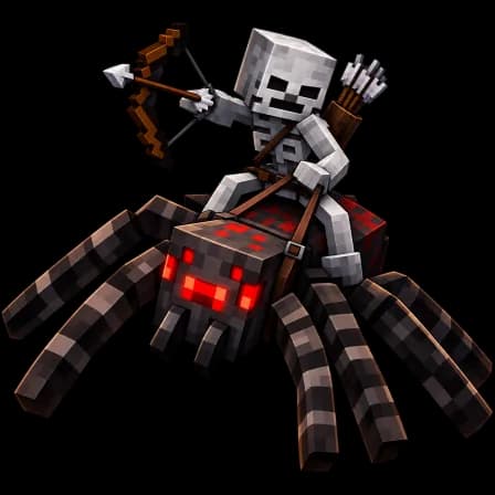 Minecraft skeleton and spider illustration